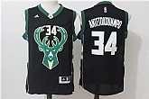 Milwaukee Bucks #34 Giannis Antetokounmpo Revolution 30 Swingman Black Stitched Jersey,baseball caps,new era cap wholesale,wholesale hats